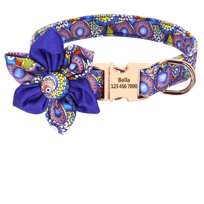 PawPrints™ – Personalized Dog Collar with Removable Flower