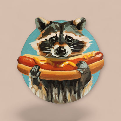 RETRO Art Print, Schilderbild, Waschbär, 20 x 20 cm
