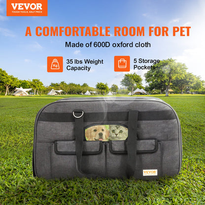 Cat Carrier with Wheels, Rolling Pet Carrier with Telescopic Handle