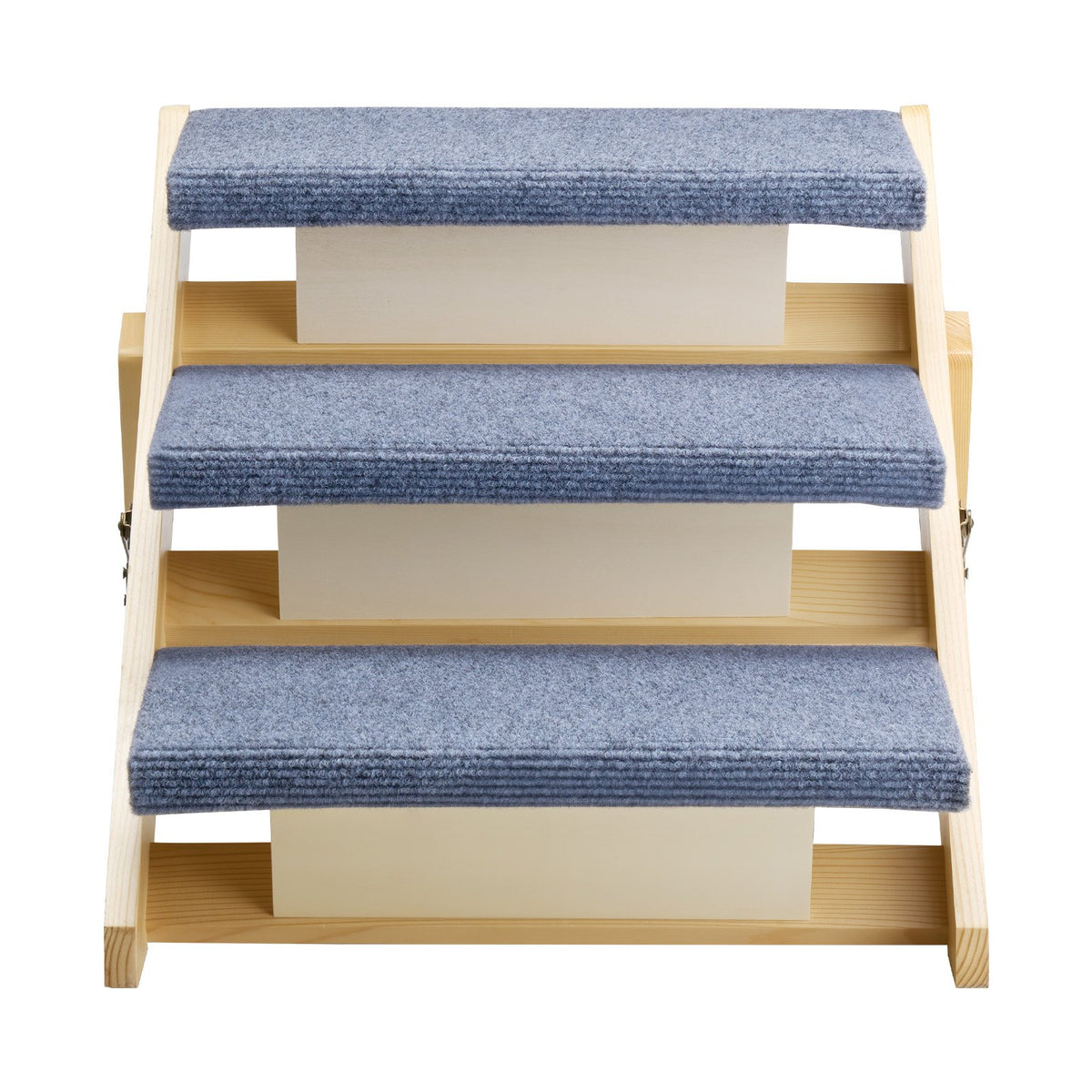 Wood Pet Stairs, 3-Step Dog Stairs for Beds, Sofa & Cars, 68 kg Load